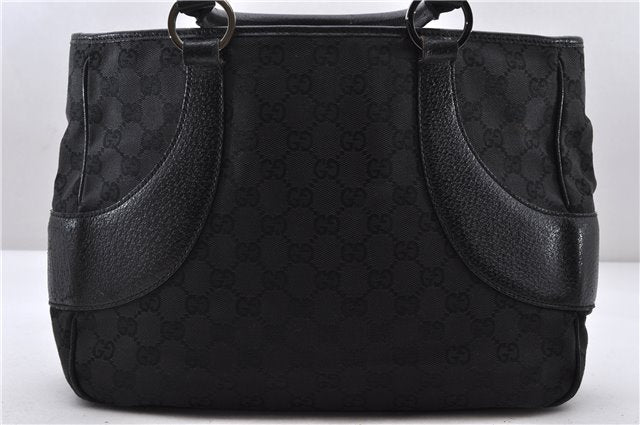 Authentic GUCCI Vintage Tote Hand Bag GG Canvas Leather 113011 Black Junk 8151C