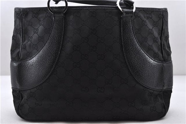 Authentic GUCCI Vintage Tote Hand Bag GG Canvas Leather 113011 Black Junk 8151C