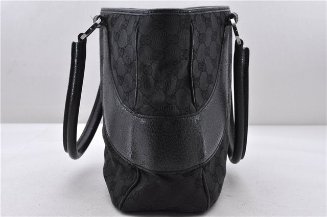 Authentic GUCCI Vintage Tote Hand Bag GG Canvas Leather 113011 Black Junk 8151C