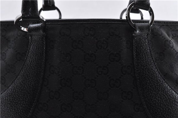 Authentic GUCCI Vintage Tote Hand Bag GG Canvas Leather 113011 Black Junk 8151C