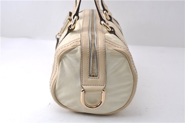 Authentic GUCCI Duchessa Line Hand Bag Purse Leather 181485 Ivory 8154D