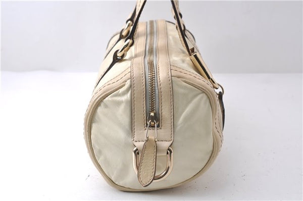 Authentic GUCCI Duchessa Line Hand Bag Purse Leather 181485 Ivory 8154D