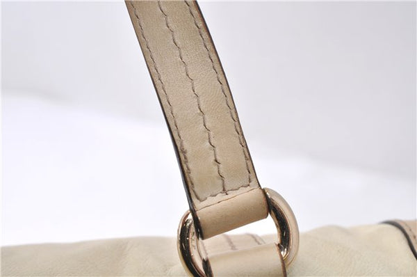 Authentic GUCCI Duchessa Line Hand Bag Purse Leather 181485 Ivory 8154D