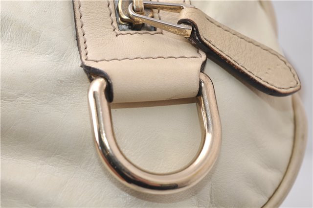 Authentic GUCCI Duchessa Line Hand Bag Purse Leather 181485 Ivory 8154D