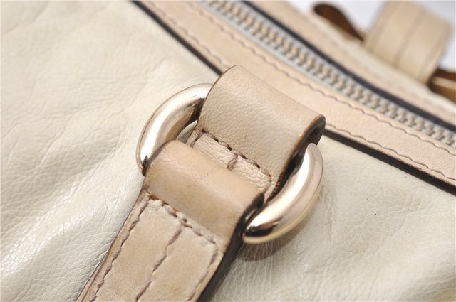 Authentic GUCCI Duchessa Line Hand Bag Purse Leather 181485 Ivory 8154D