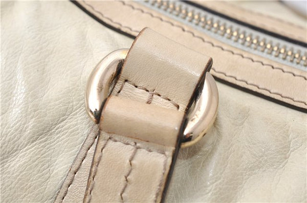 Authentic GUCCI Duchessa Line Hand Bag Purse Leather 181485 Ivory 8154D