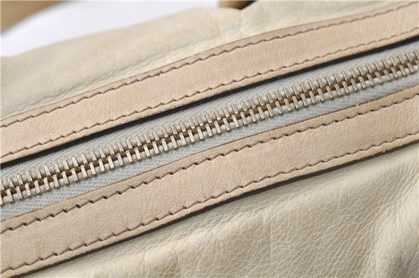 Authentic GUCCI Duchessa Line Hand Bag Purse Leather 181485 Ivory 8154D