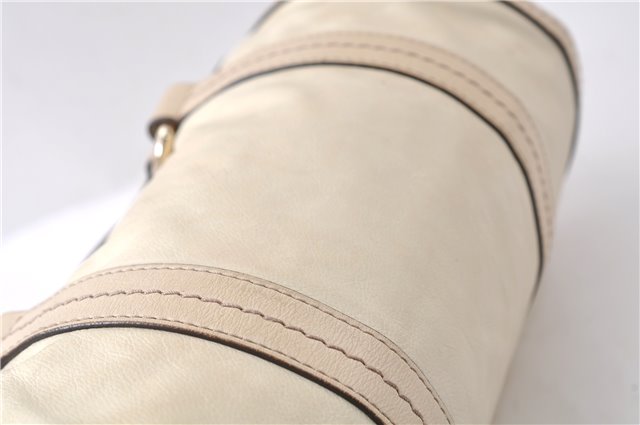 Authentic GUCCI Duchessa Line Hand Bag Purse Leather 181485 Ivory 8154D
