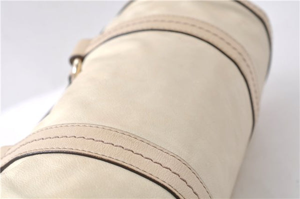 Authentic GUCCI Duchessa Line Hand Bag Purse Leather 181485 Ivory 8154D