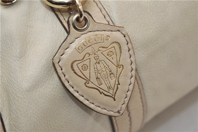 Authentic GUCCI Duchessa Line Hand Bag Purse Leather 181485 Ivory 8154D