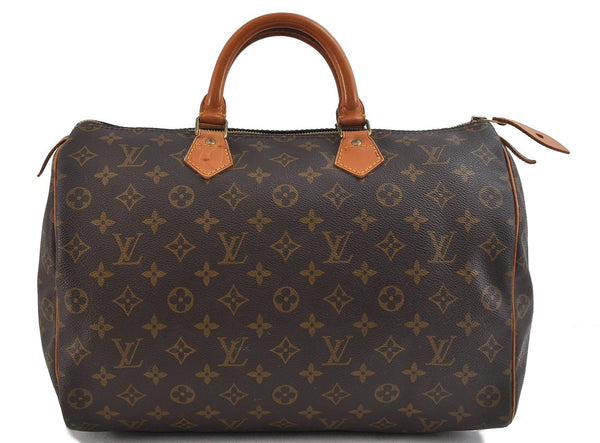 Authentic Louis Vuitton Monogram Speedy 35 Hand Bag M41524 LV 8155C