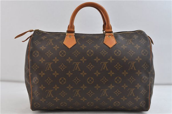 Authentic Louis Vuitton Monogram Speedy 35 Hand Bag M41524 LV 8155C