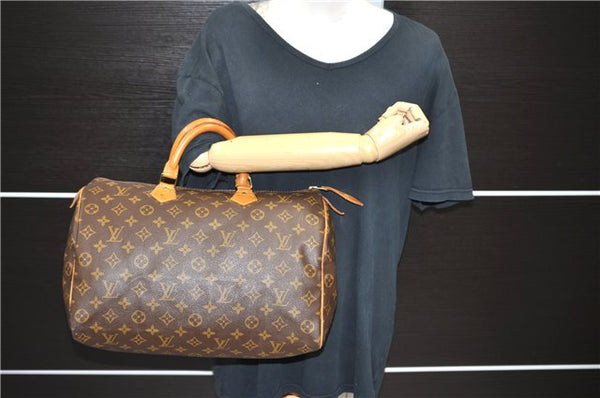 Authentic Louis Vuitton Monogram Speedy 35 Hand Bag M41524 LV 8155C