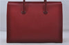 Authentic BURBERRY Vintage Leather Business Hand Bag Red 8157D
