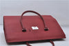 Authentic BURBERRY Vintage Leather Business Hand Bag Red 8157D