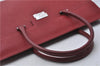 Authentic BURBERRY Vintage Leather Business Hand Bag Red 8157D