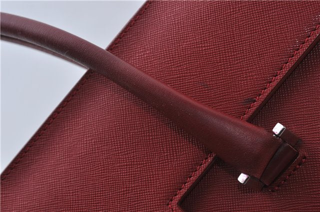 Authentic BURBERRY Vintage Leather Business Hand Bag Red 8157D