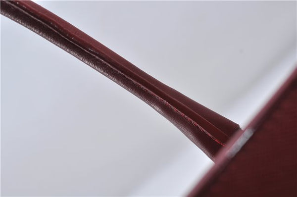 Authentic BURBERRY Vintage Leather Business Hand Bag Red 8157D