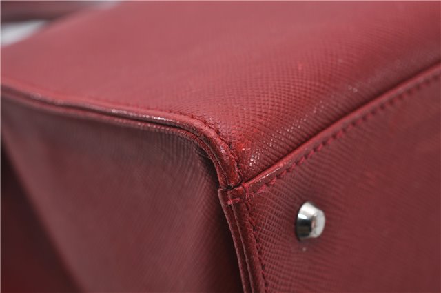 Authentic BURBERRY Vintage Leather Business Hand Bag Red 8157D