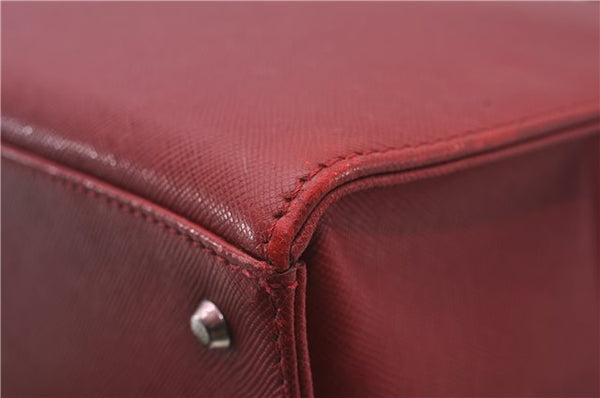 Authentic BURBERRY Vintage Leather Business Hand Bag Red 8157D