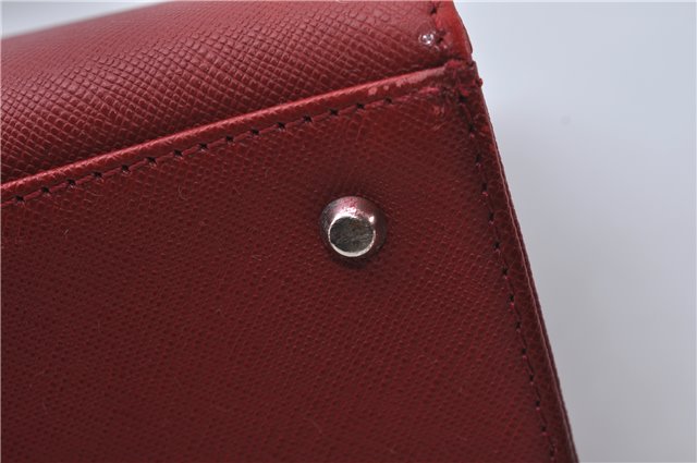Authentic BURBERRY Vintage Leather Business Hand Bag Red 8157D