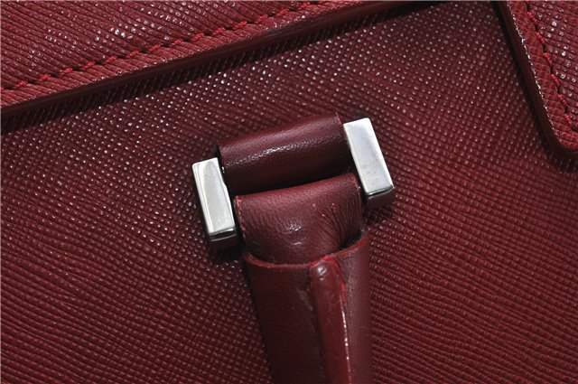Authentic BURBERRY Vintage Leather Business Hand Bag Red 8157D