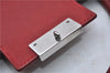 Authentic BURBERRY Vintage Leather Business Hand Bag Red 8157D