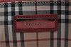 Authentic BURBERRY Vintage Leather Business Hand Bag Red 8157D