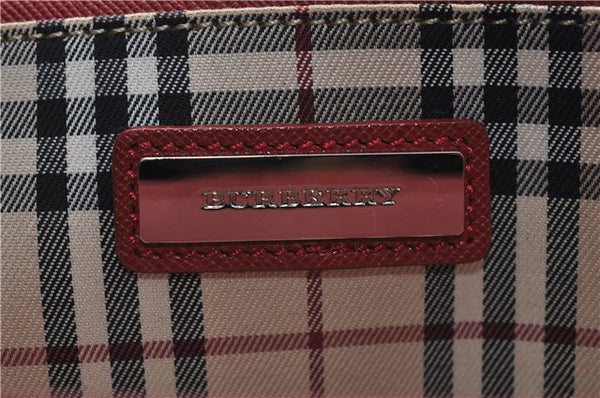 Authentic BURBERRY Vintage Leather Business Hand Bag Red 8157D