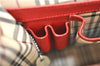 Authentic BURBERRY Vintage Leather Business Hand Bag Red 8157D