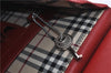Authentic BURBERRY Vintage Leather Business Hand Bag Red 8157D