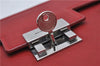 Authentic BURBERRY Vintage Leather Business Hand Bag Red 8157D