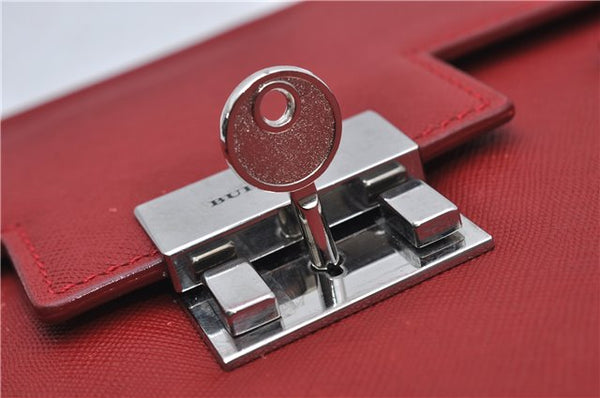 Authentic BURBERRY Vintage Leather Business Hand Bag Red 8157D
