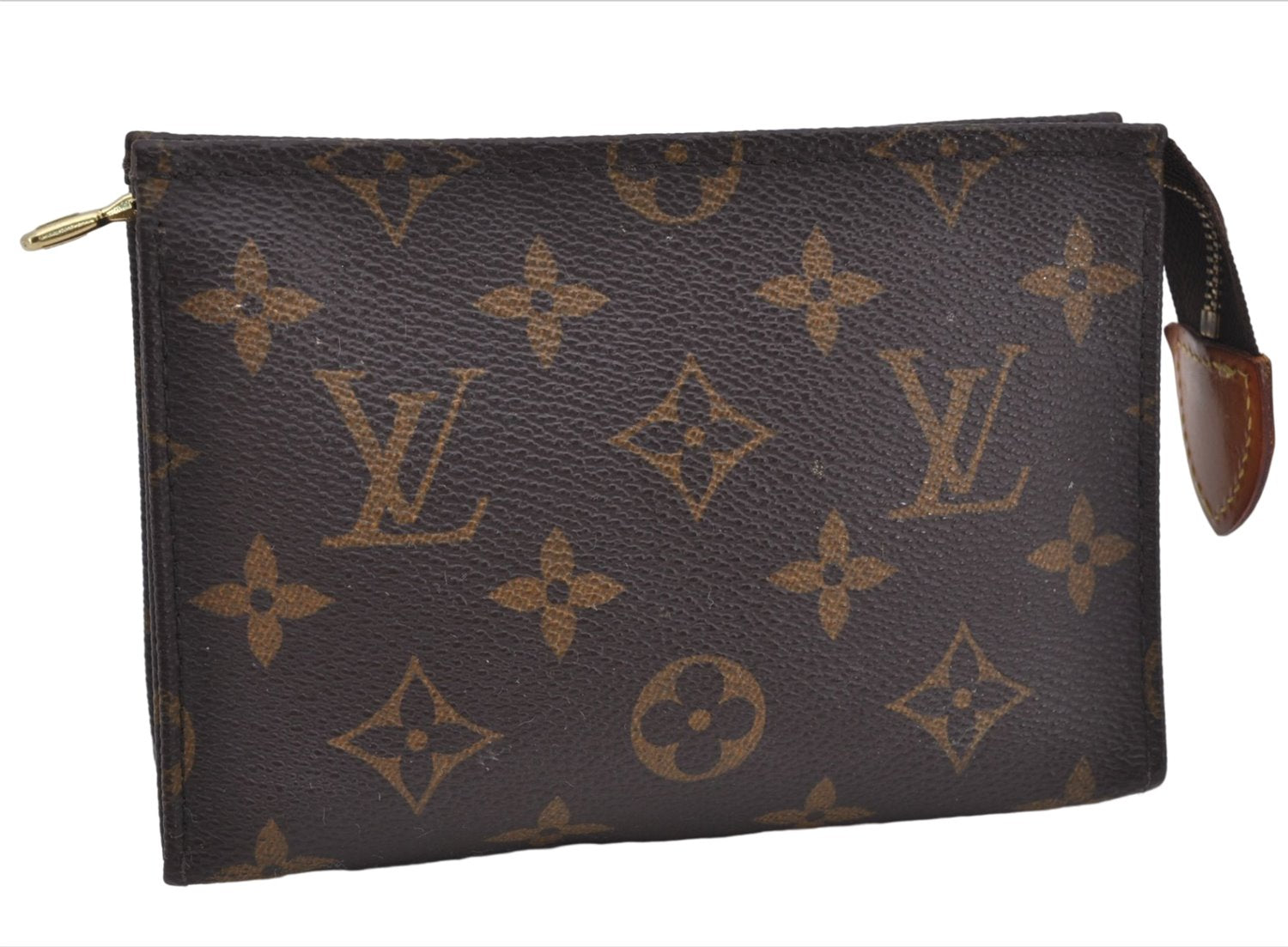 Authentic Louis Vuitton Monogram Poche Toilette 15 M47546 Cosmetics Pouch 8157E