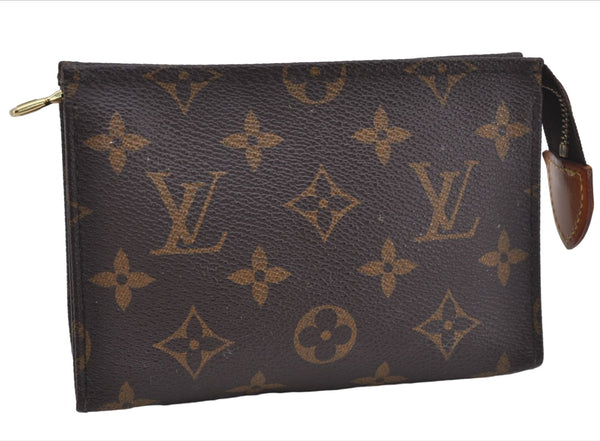 Authentic Louis Vuitton Monogram Poche Toilette 15 M47546 Cosmetics Pouch 8157E