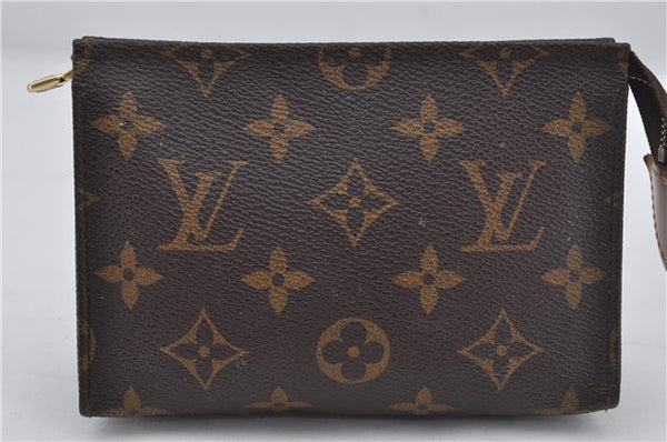Authentic Louis Vuitton Monogram Poche Toilette 15 M47546 Cosmetics Pouch 8157E