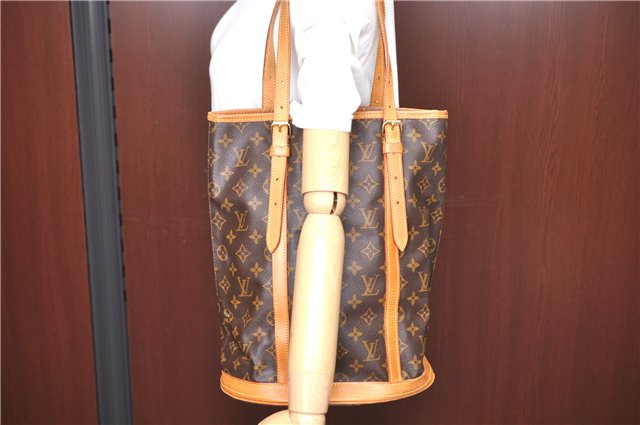 Authentic Louis Vuitton Monogram Bucket GM Shoulder Bag M42236 LV Junk 8158C