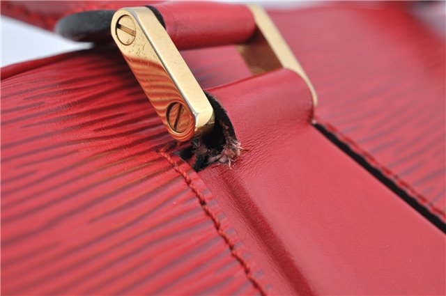 Authentic Louis Vuitton Epi Pont Neuf Hand Bag Purse Red M52057 LV 8158F