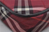 Authentic BURBERRY BLUE LABEL Check Hand Bag Purse Nylon Leather Red Brown 8167E