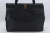 Authentic Salvatore Ferragamo Vara Leather Shoulder Tote Bag Black SF 8170D