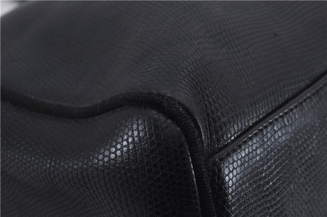 Authentic Salvatore Ferragamo Vara Leather Shoulder Tote Bag Black SF 8170D