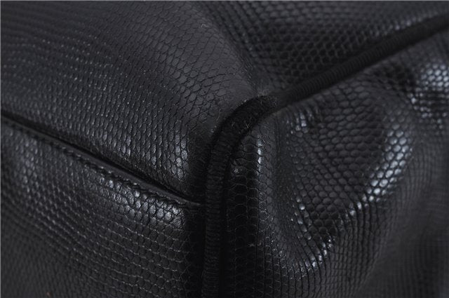 Authentic Salvatore Ferragamo Vara Leather Shoulder Tote Bag Black SF 8170D