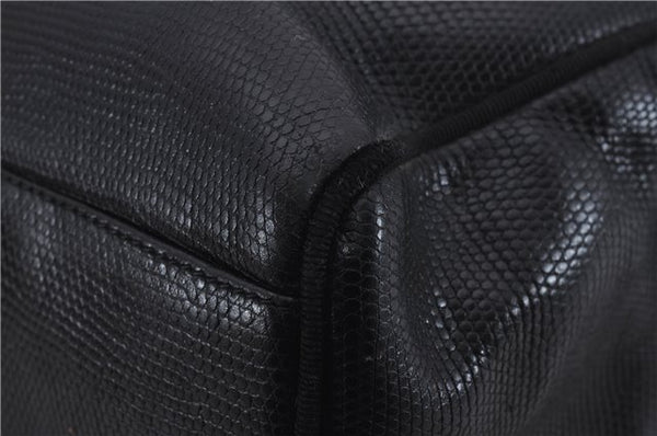 Authentic Salvatore Ferragamo Vara Leather Shoulder Tote Bag Black SF 8170D