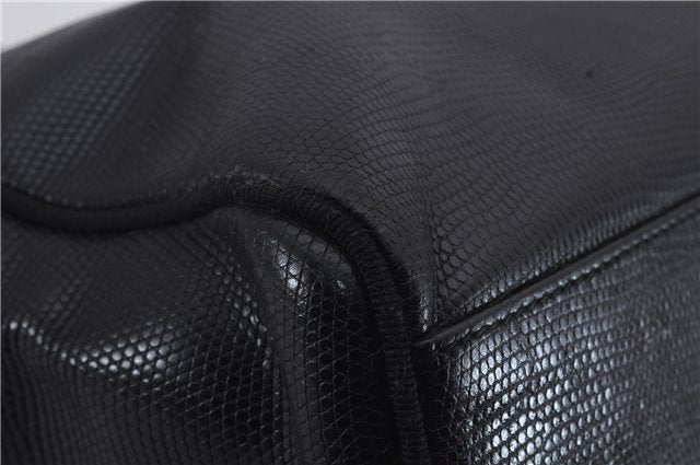 Authentic Salvatore Ferragamo Vara Leather Shoulder Tote Bag Black SF 8170D