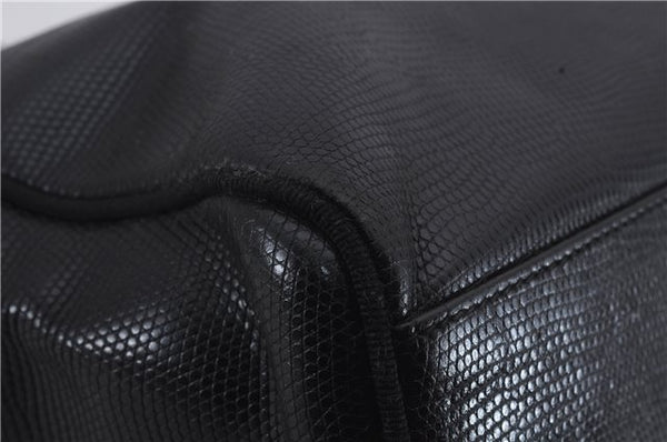 Authentic Salvatore Ferragamo Vara Leather Shoulder Tote Bag Black SF 8170D