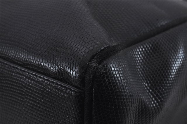 Authentic Salvatore Ferragamo Vara Leather Shoulder Tote Bag Black SF 8170D
