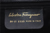 Authentic Salvatore Ferragamo Vara Leather Shoulder Tote Bag Black SF 8170D