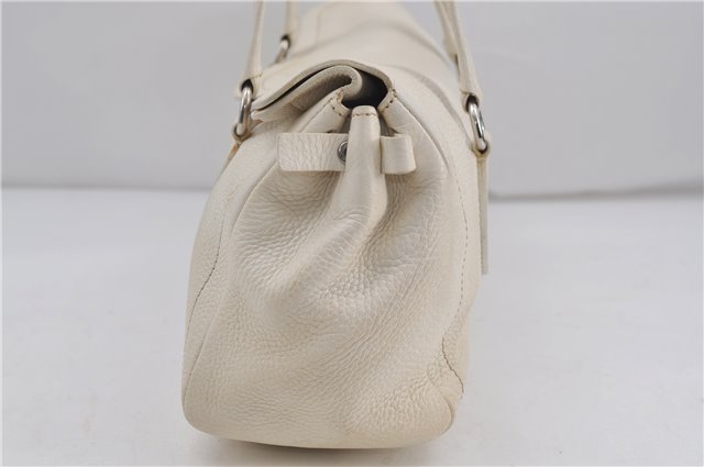 Authentic PRADA Leather Shoulder Hand Bag White 8174D