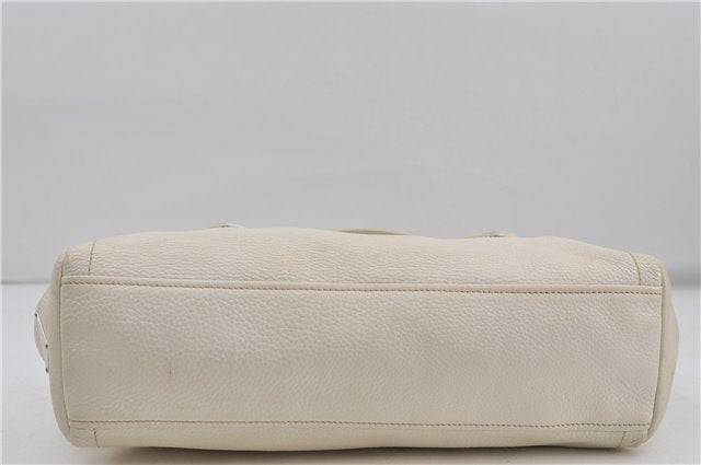 Authentic PRADA Leather Shoulder Hand Bag White 8174D