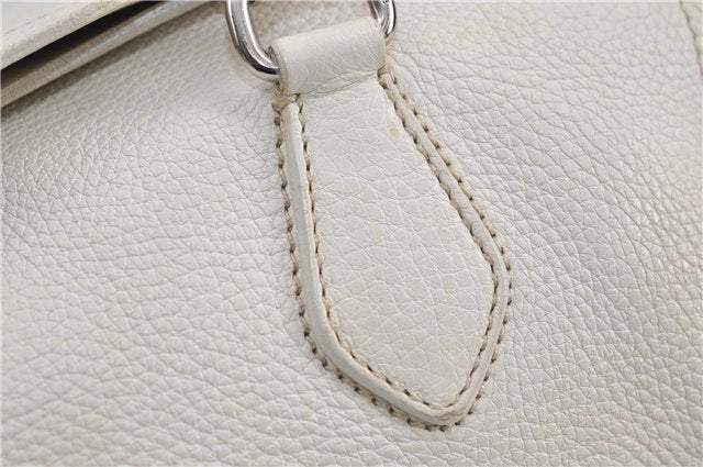 Authentic PRADA Leather Shoulder Hand Bag White 8174D